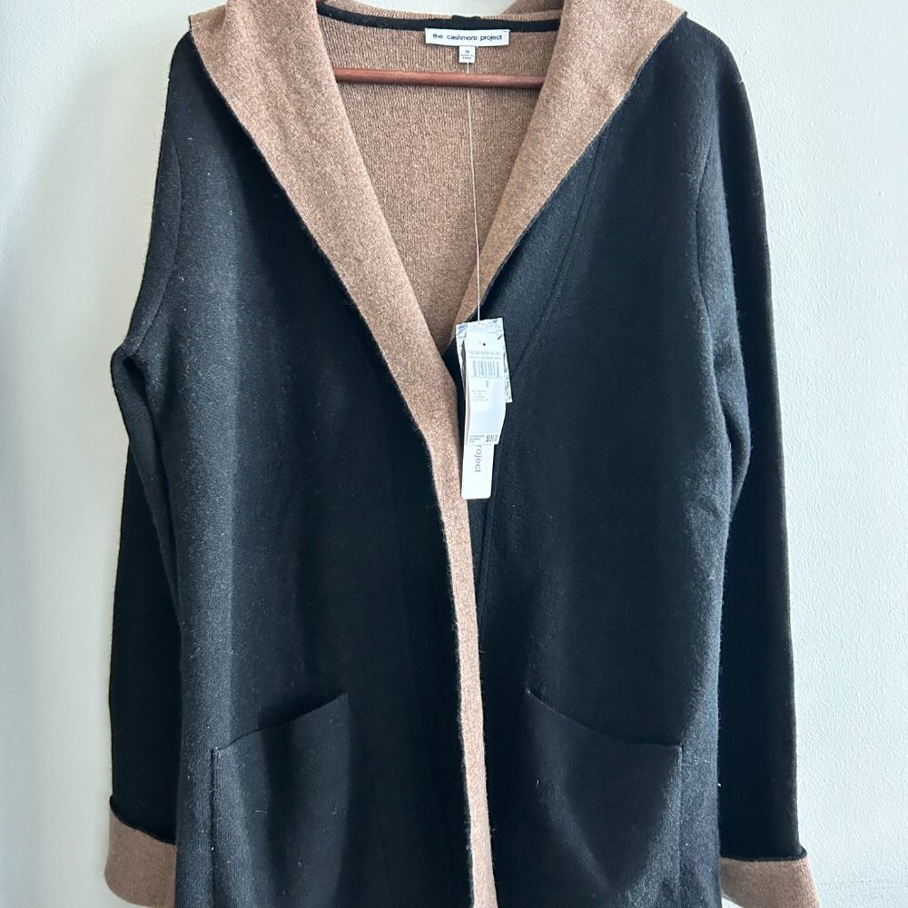100% Cashmere Double knit Hooded Jacket  / Robe - Housecoat